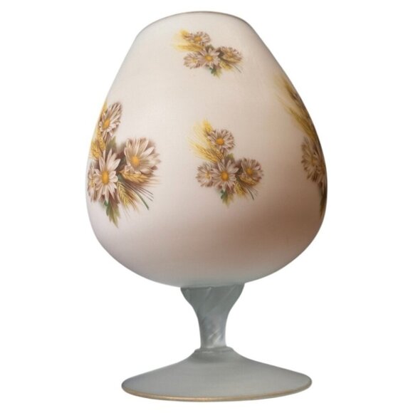 Vintage C-1960s Italian Murano Opaline satin glass hand-painted XL goblet - Picture 4 of 4